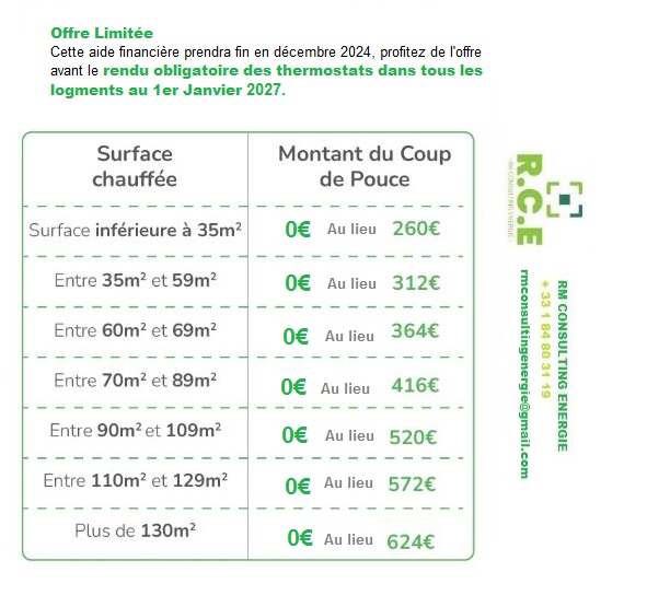 Vérifiez votre éligibilité Tthermstat connecte pour  0€ avec RM CONSULTING ENERGIE