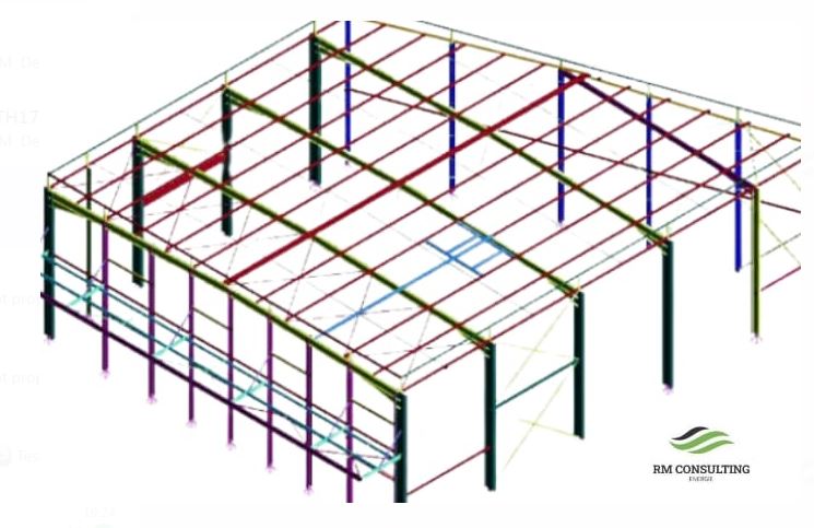 1 Étude de faisabilité et conception 3D pour l'installation solaire sur parkings et charpentes métalliques RM CONSULTING ENERGIE INGENIEURIE